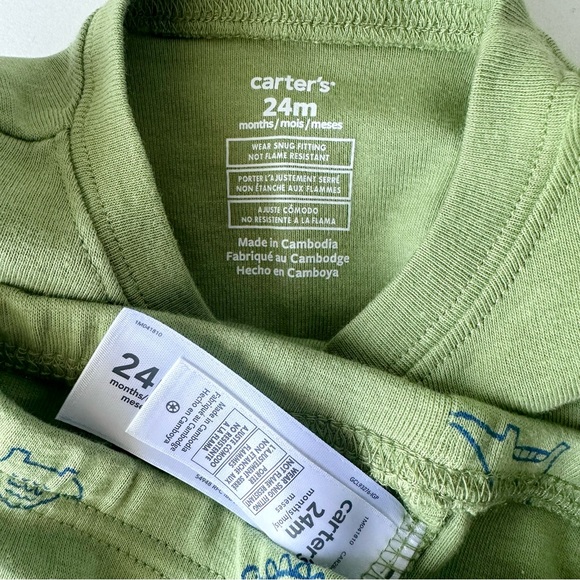 Carters Dinosaur Print Pajamas - Picture 4 of 6